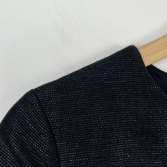 3.1 Phillip Lim Black Cut Out Back Ruffle Hem Shimmer Mini Dress | LBD | Size 4 - Picture 3 of 10